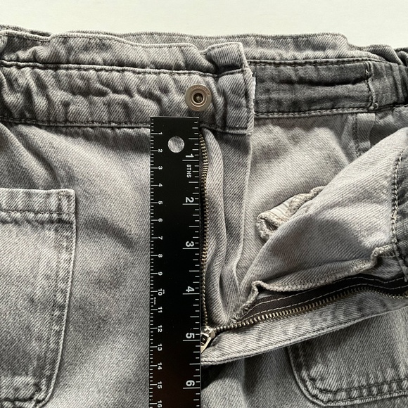 ZARA Womens Paperbag Mom Jeans Sz 6 Gray High Waist On Trend Y2K Grunge Comfort - Picture 5 of 10